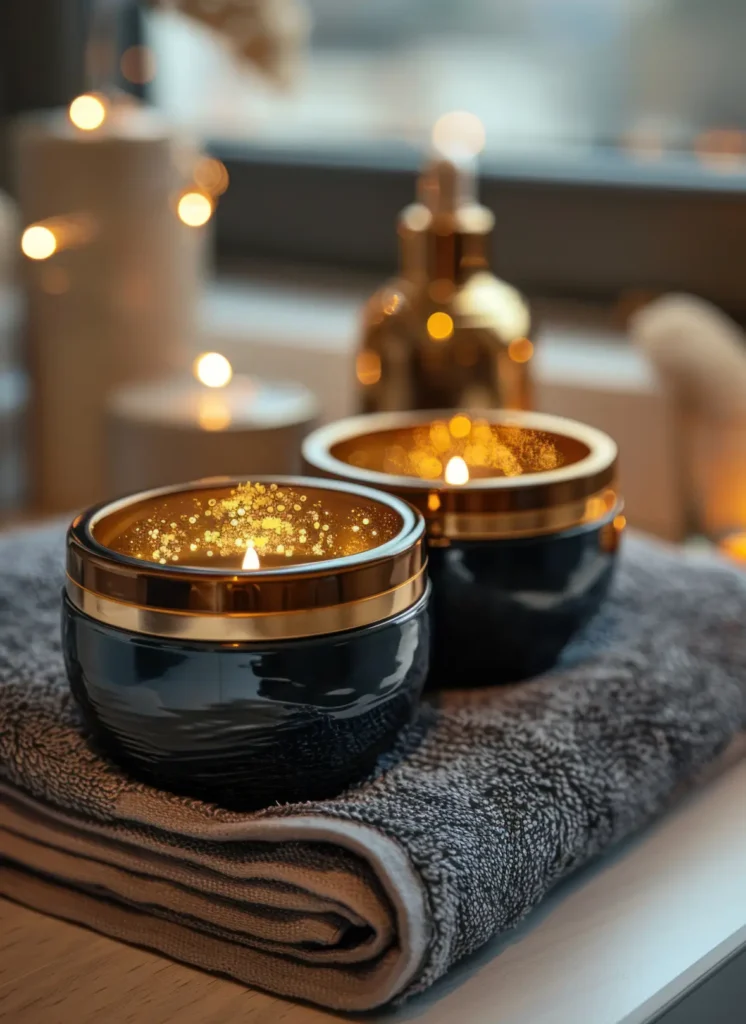 candles and towels for massage