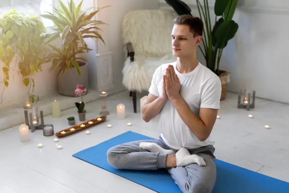 man doing yoga